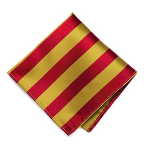Red and gold striped pocket square
