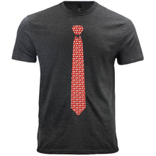 Load image into Gallery viewer, Gray men&#39;s t-shirt with a red football coach necktie design