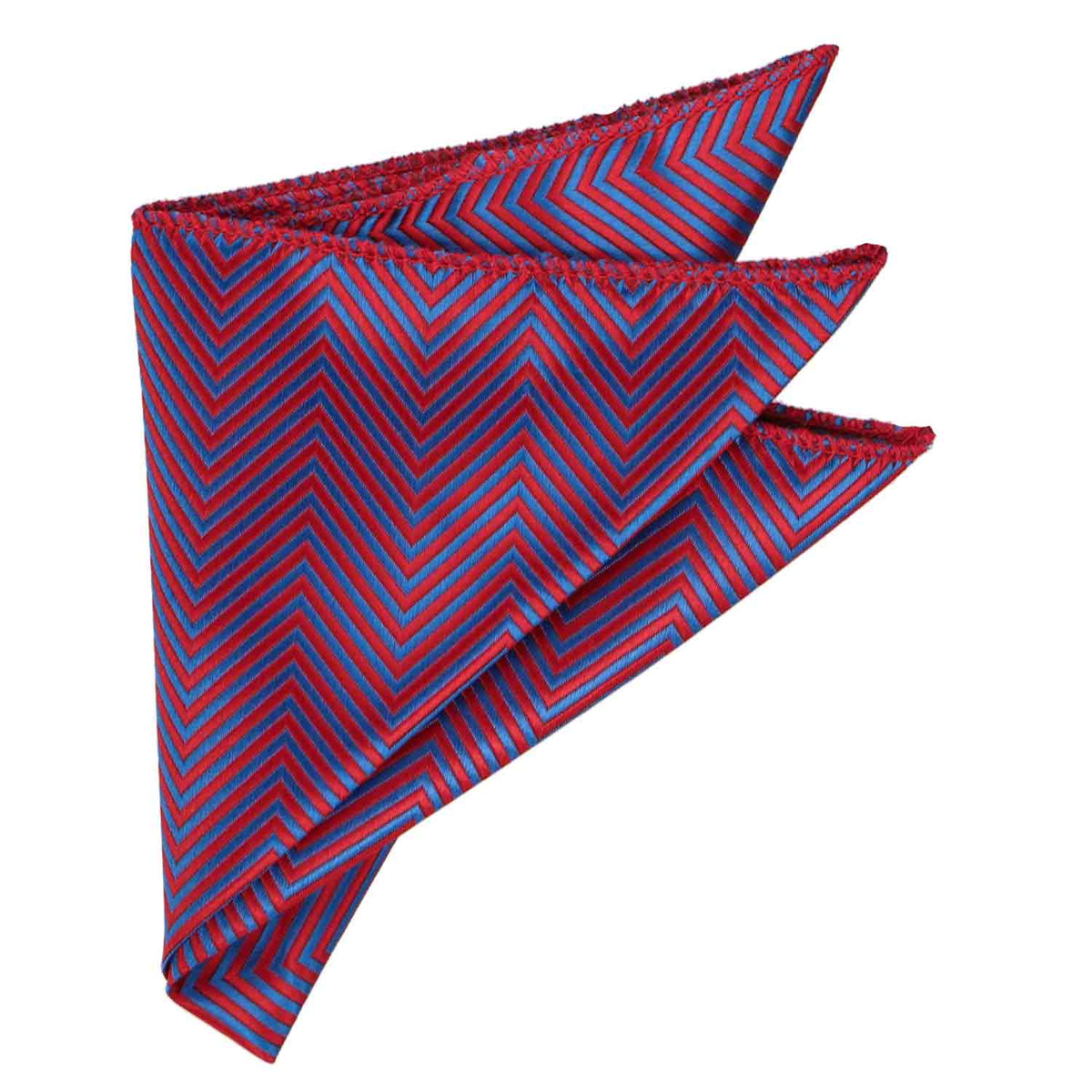 Red Chevron Striped Pocket Square | Shop at TieMart – TieMart, Inc.