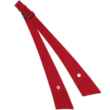 Load image into Gallery viewer, Red crossover tie with a pearl snap, unsnapped