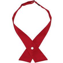 Load image into Gallery viewer, Red crossover tie with a pearl snap