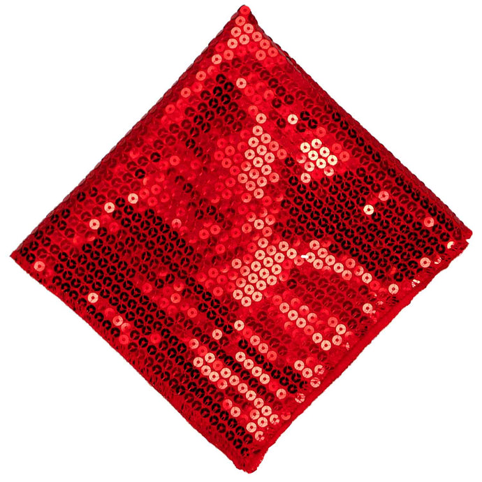 A red sequin pocket square