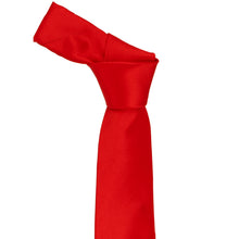 Load image into Gallery viewer, Knot on a red  silk slim tie