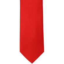 Load image into Gallery viewer, The front of a red silk tie, laid out flat