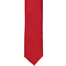Load image into Gallery viewer, Red skinny tie, laid out flat