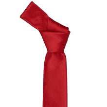 Load image into Gallery viewer, Red skinny necktie knot on a white background