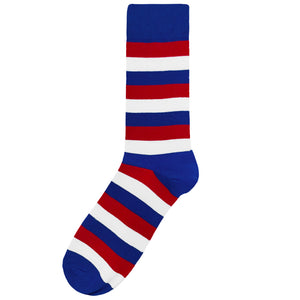 Men's Red, White and Blue Striped Socks