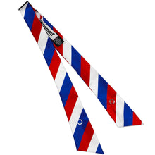 Load image into Gallery viewer, Open red, white and blue striped crossover tie