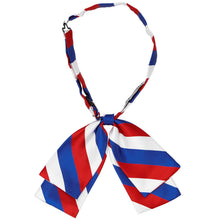 Load image into Gallery viewer, Red, white and blue striped floppy bow tie