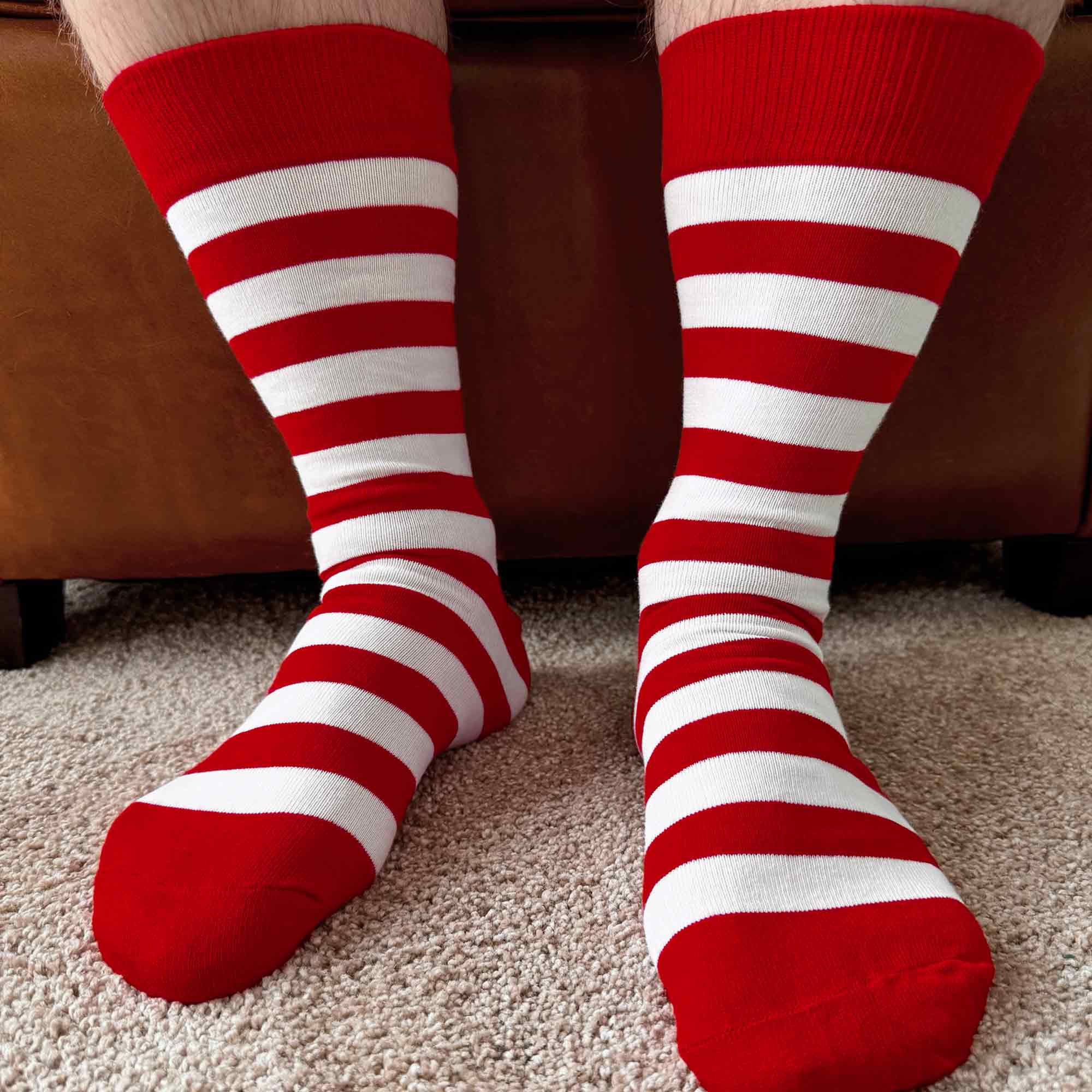 red and white dress socks Men's Red and White Striped Socks TieMart