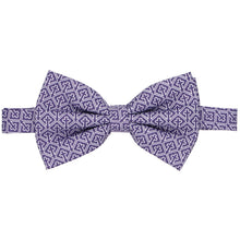 Load image into Gallery viewer, Purple and white cross design bow tie