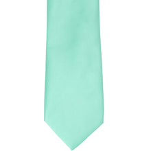 Load image into Gallery viewer, The front of a light blue-green solid necktie