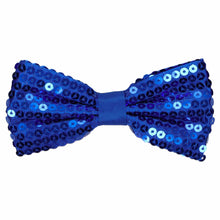Load image into Gallery viewer, A royal blue sequin pre-tied bow tie