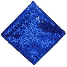 Load image into Gallery viewer, A royal blue pocket square covered in matching sequins