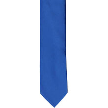 Load image into Gallery viewer, Front of a royal blue solid skinny tie