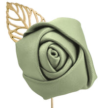 Load image into Gallery viewer, Closeup of the puff on a sage flower lapel pin