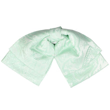 Load image into Gallery viewer, Front of a seafoam paisley floppy bow tie
