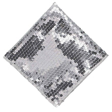 Load image into Gallery viewer, A silver sequin pocket square 