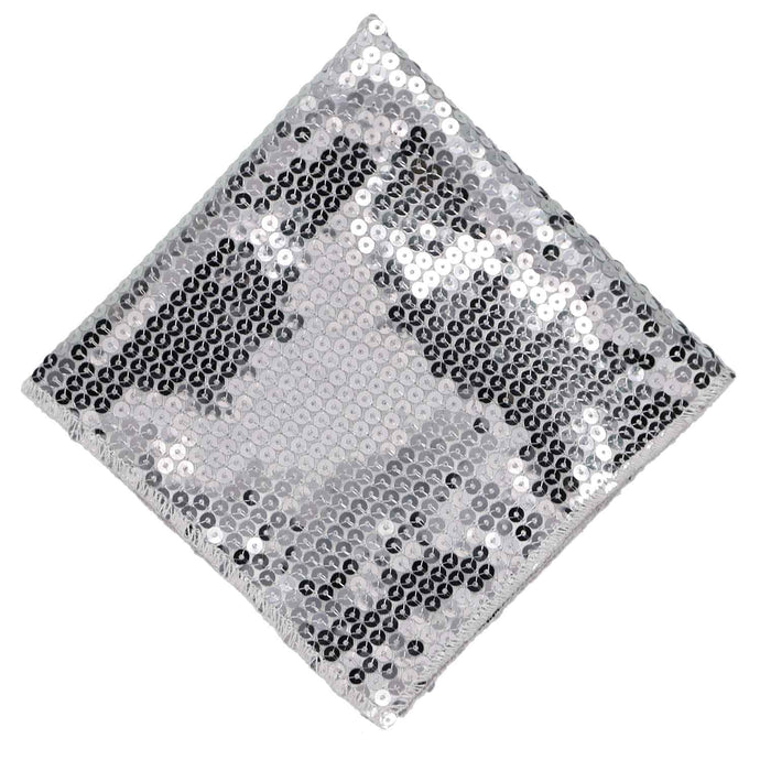 A silver sequin pocket square 