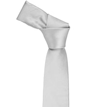 Load image into Gallery viewer, Knot on a silver silk slim tie
