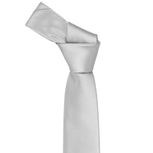 Load image into Gallery viewer, Silver Slim Solid Color Necktie, 2.5" Width