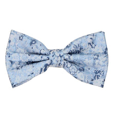 Load image into Gallery viewer, Steel blue floral bow tie with textured pattern