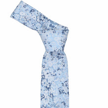Load image into Gallery viewer, Knot on a dusty blue floral pattern necktie