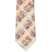 Load image into Gallery viewer, Tan and orange paisley pattern tie front
