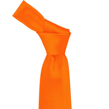 Load image into Gallery viewer, Knot on a tangerine orange necktie