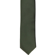 Load image into Gallery viewer, The front of a tarragon skinny tie, laid flat