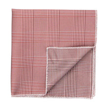 Load image into Gallery viewer, Persimmon glen plaid pocket square with the corner folded up