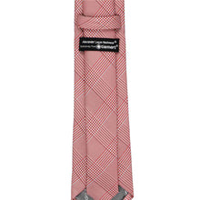 Load image into Gallery viewer, Tag on the back of a persimmon glen plaid necktie
