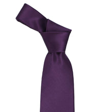 Load image into Gallery viewer, Knotted eggplant purple silk tie