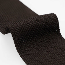 Load image into Gallery viewer, Close-up of a truffle brown knitted tie on a white background