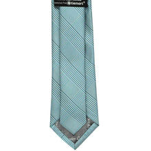 Load image into Gallery viewer, Back of a turquoise glen plaid tie