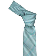 Load image into Gallery viewer, Knot on a turquoise glen plaid tie