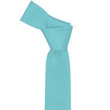 Load image into Gallery viewer, Turquoise knotted herringbone slim tie