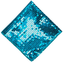 Load image into Gallery viewer, A turquoise sequin pocket square