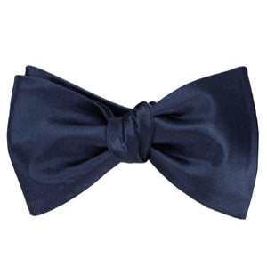 Twilight blue self-tie bow tie, tied