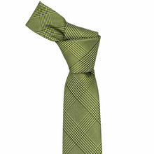 Load image into Gallery viewer, Knot on a wasabi green glen plaid tie