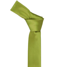 Load image into Gallery viewer, The knot on a wasabi colored skinny tie