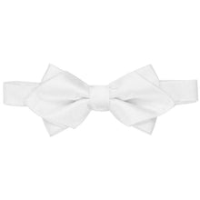 Load image into Gallery viewer, White herringbone diamond tip bow tie
