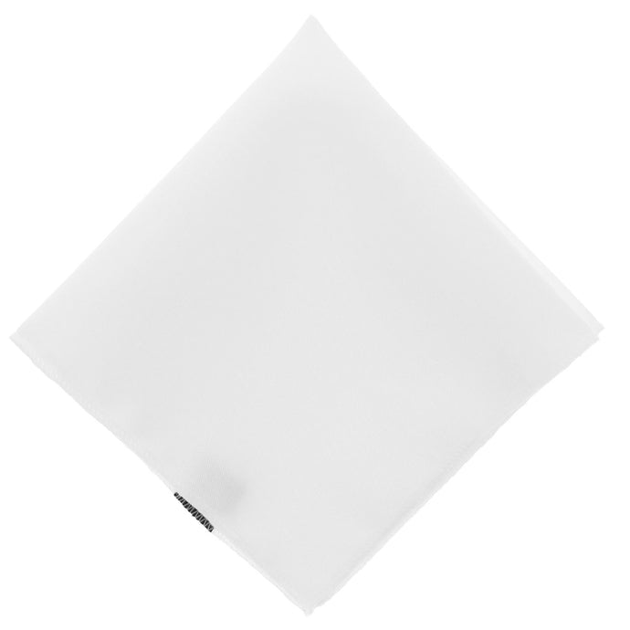 A solid white matte pocket square