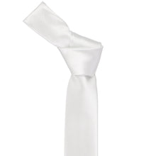 Load image into Gallery viewer, A white skinny necktie knot
