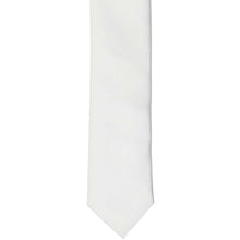 Load image into Gallery viewer, Front of a white skinny staff tie