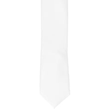 Load image into Gallery viewer, White skinny tie, laid flat