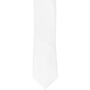 White skinny tie, laid flat