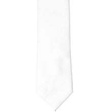 Load image into Gallery viewer, The front of a white slim tie, laid out flat