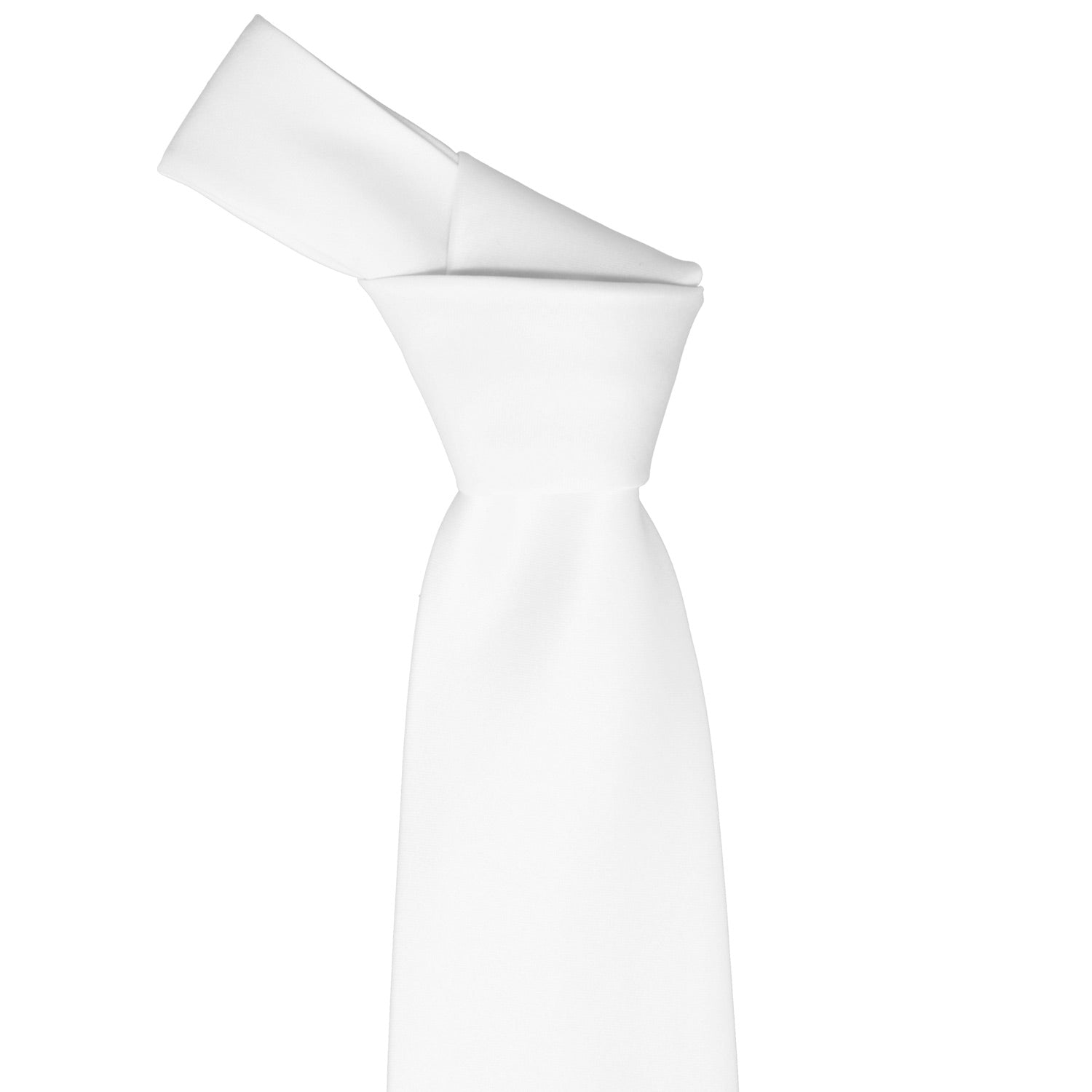 White Extra Long Solid Color Necktie TieMart
