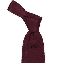 Load image into Gallery viewer, Knotted collar on a wine colored knit tie
